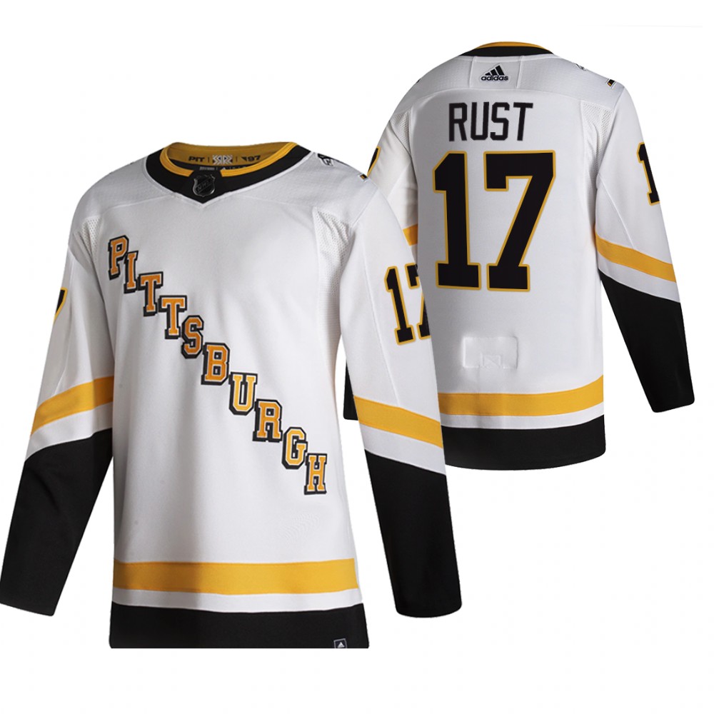 2021 Adidias Pittsburgh Penguins #17 Bryan Rust White Men Reverse Retro Alternate NHL Jersey